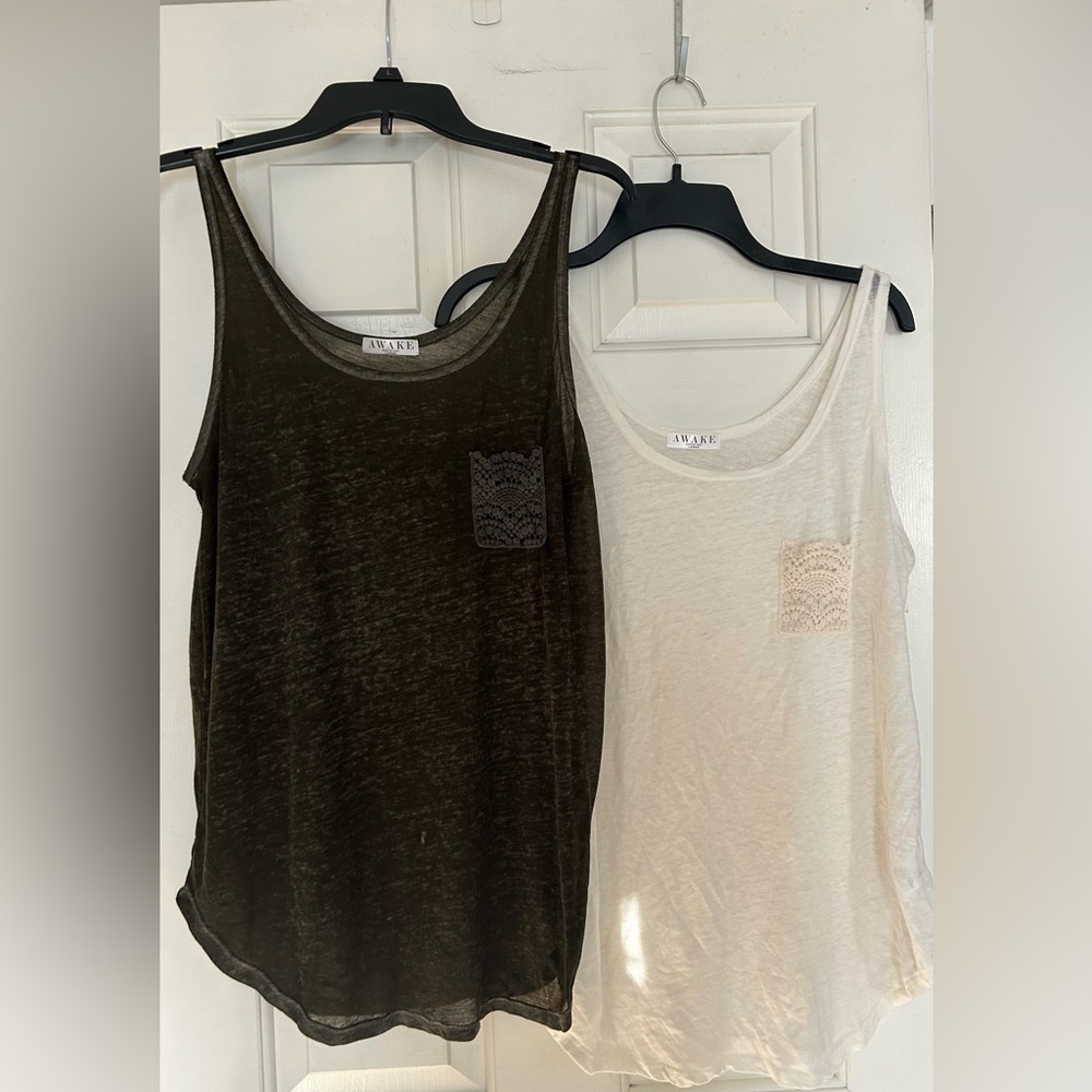 2 Women’s Awake camisoles. Size L. GUC.
